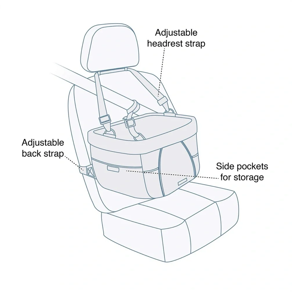 Kurgo Heather Dog Booster Seat with Red